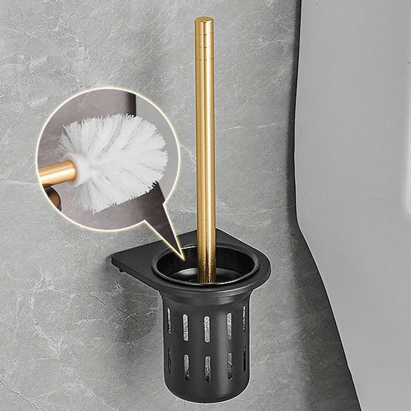 Contemporary Bathroom Accessory Set Black & Golden Bath Shelf/Towel Bar -Bathlova