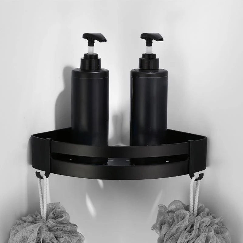 Contemporary Bathroom Accessory Set Black Finish Robe Hooks/Towel Ring Bar -Bathlova