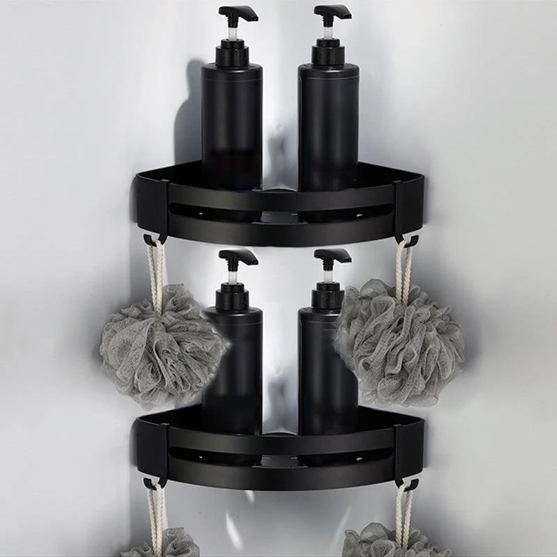 Contemporary Bathroom Accessory Set Black Finish Robe Hooks/Towel Ring Bar -Bathlova