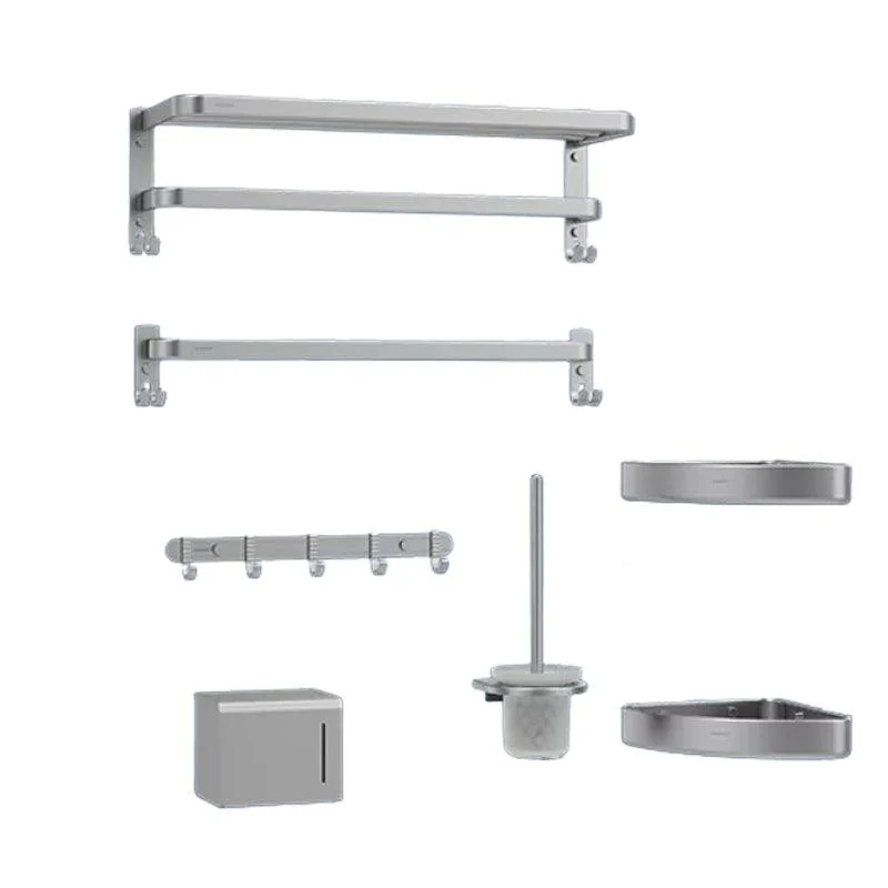 Contemporary Bathroom Accessory Set in Aluminum with Towel Bar/Bath Shelf -Bathlova