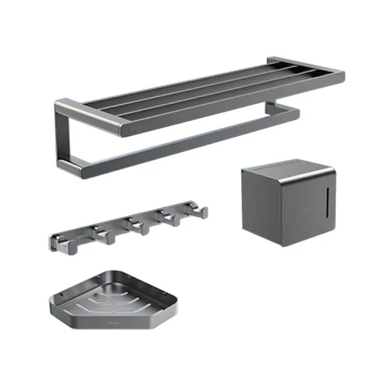 Contemporary Bathroom Accessory Set in Aluminum with Towel Bar/Bath Shelf -Bathlova