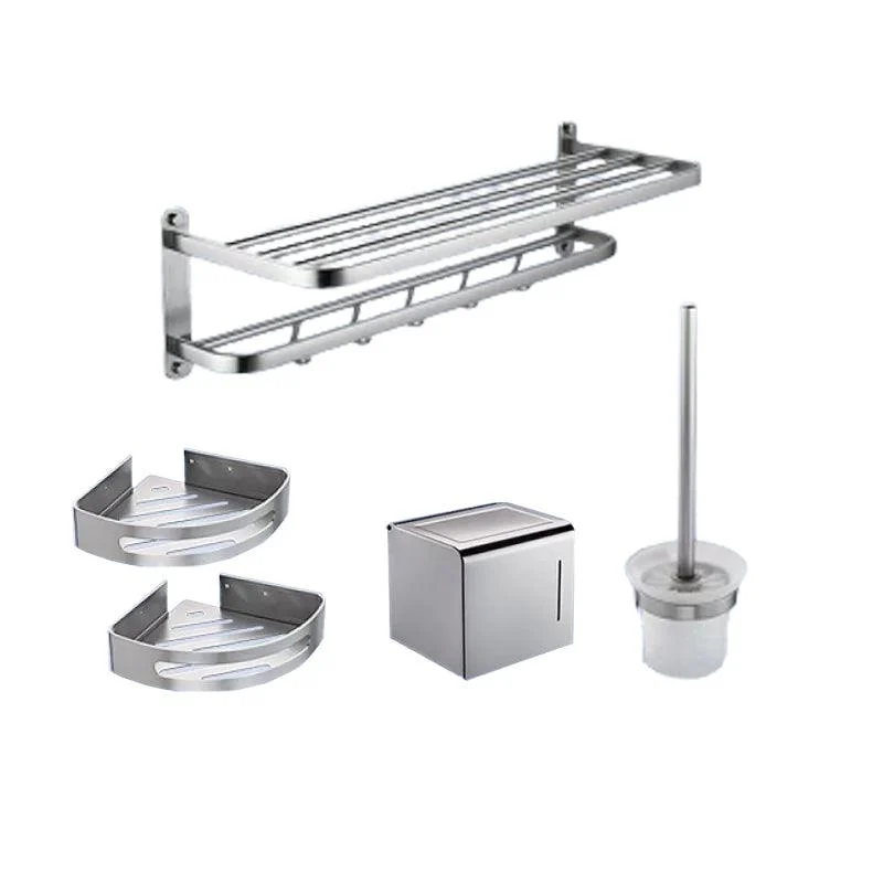 Contemporary Bathroom Accessory Set in Aluminum with Towel Bar/Bath Shelf -Bathlova