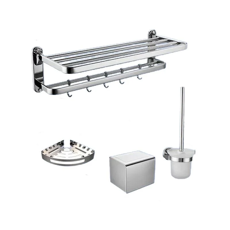 Contemporary Bathroom Accessory Set in Aluminum with Towel Bar/Bath Shelf -Bathlova