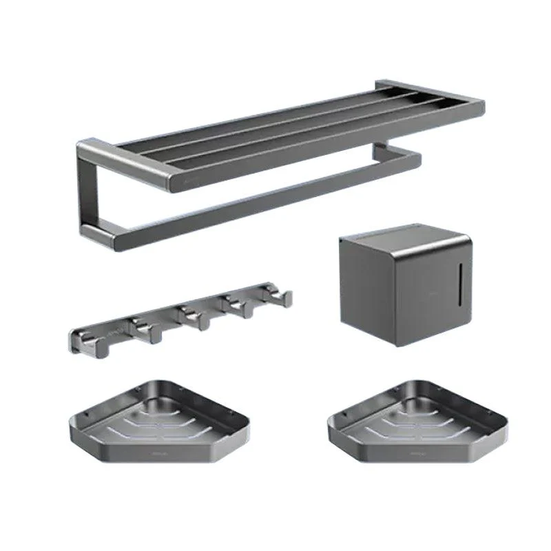 Contemporary Bathroom Accessory Set in Aluminum with Towel Bar/Bath Shelf -Bathlova