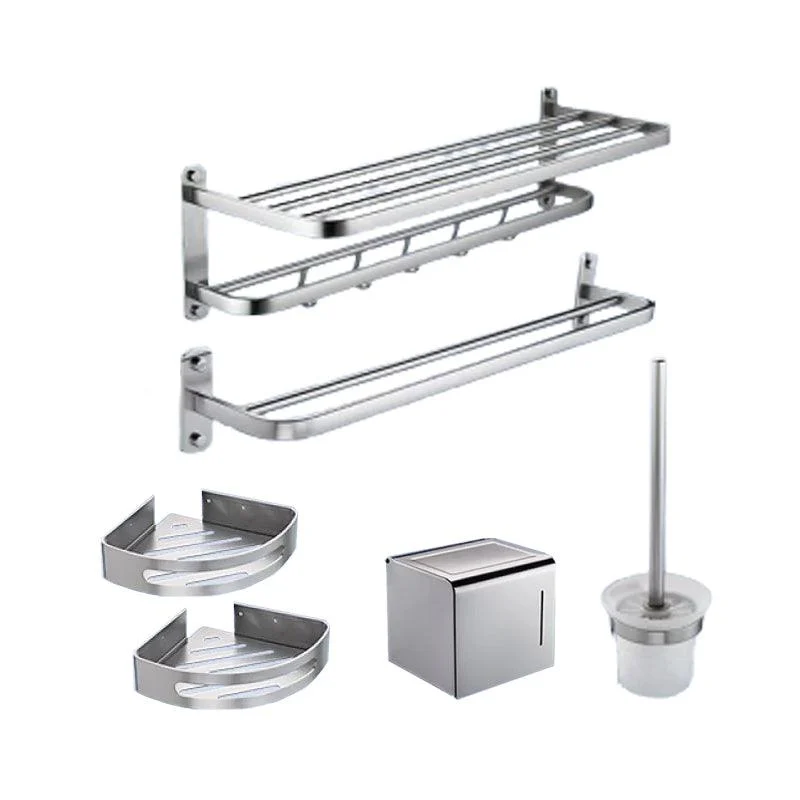 Contemporary Bathroom Accessory Set in Aluminum with Towel Bar/Bath Shelf -Bathlova