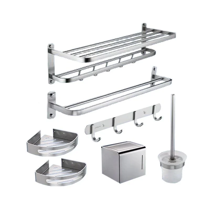 Contemporary Bathroom Accessory Set in Aluminum with Towel Bar/Bath Shelf -Bathlova