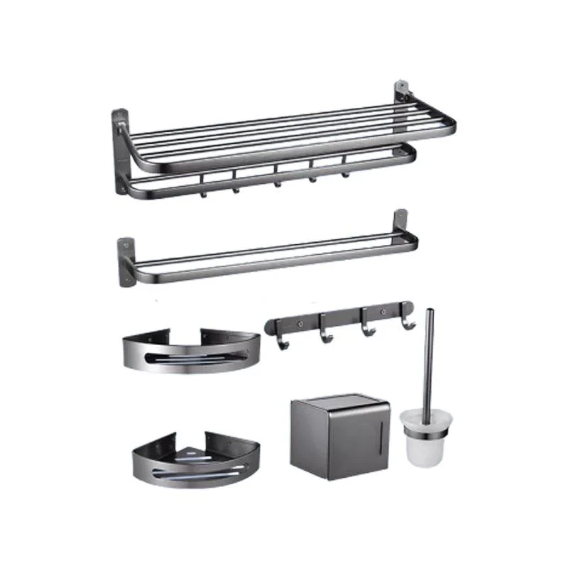 Contemporary Bathroom Accessory Set in Aluminum with Towel Bar/Bath Shelf -Bathlova