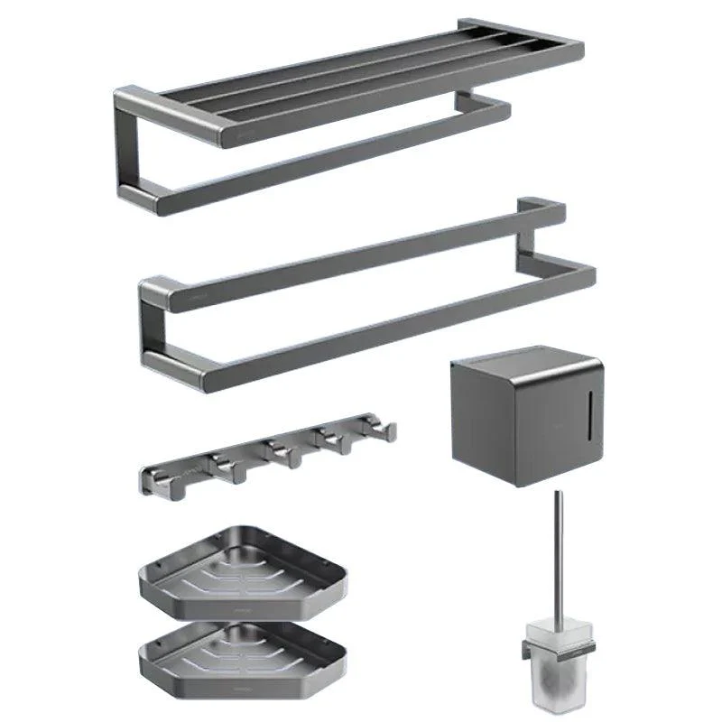 Contemporary Bathroom Accessory Set in Aluminum with Towel Bar/Bath Shelf -Bathlova