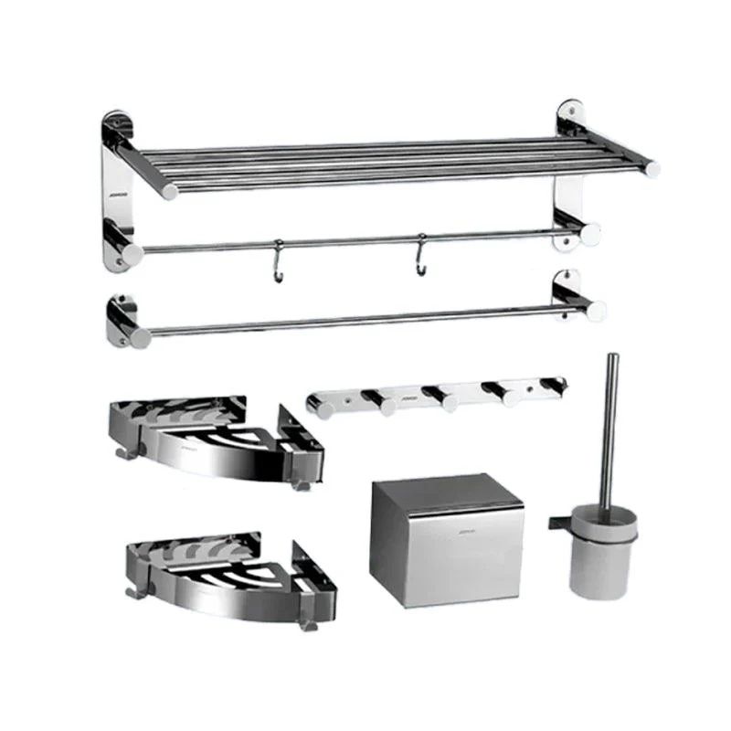 Contemporary Bathroom Accessory Set in Aluminum with Towel Bar/Bath Shelf -Bathlova