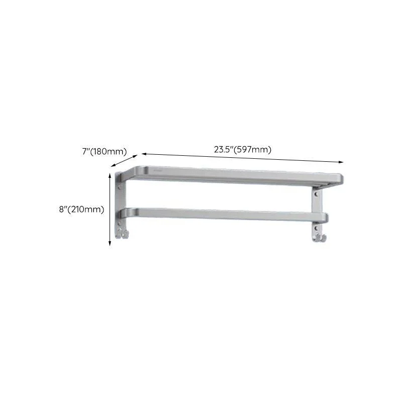 Contemporary Bathroom Accessory Set in Aluminum with Towel Bar/Bath Shelf -Bathlova