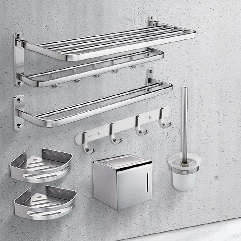 Contemporary Bathroom Accessory Set in Aluminum with Towel Bar/Bath Shelf -Bathlova