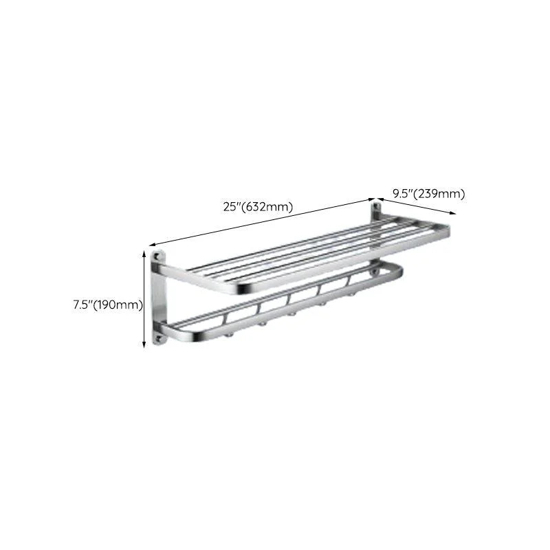 Contemporary Bathroom Accessory Set in Aluminum with Towel Bar/Bath Shelf -Bathlova