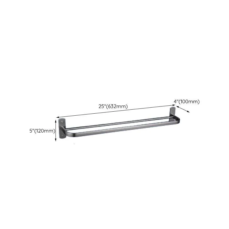 Contemporary Bathroom Accessory Set in Aluminum with Towel Bar/Bath Shelf -Bathlova