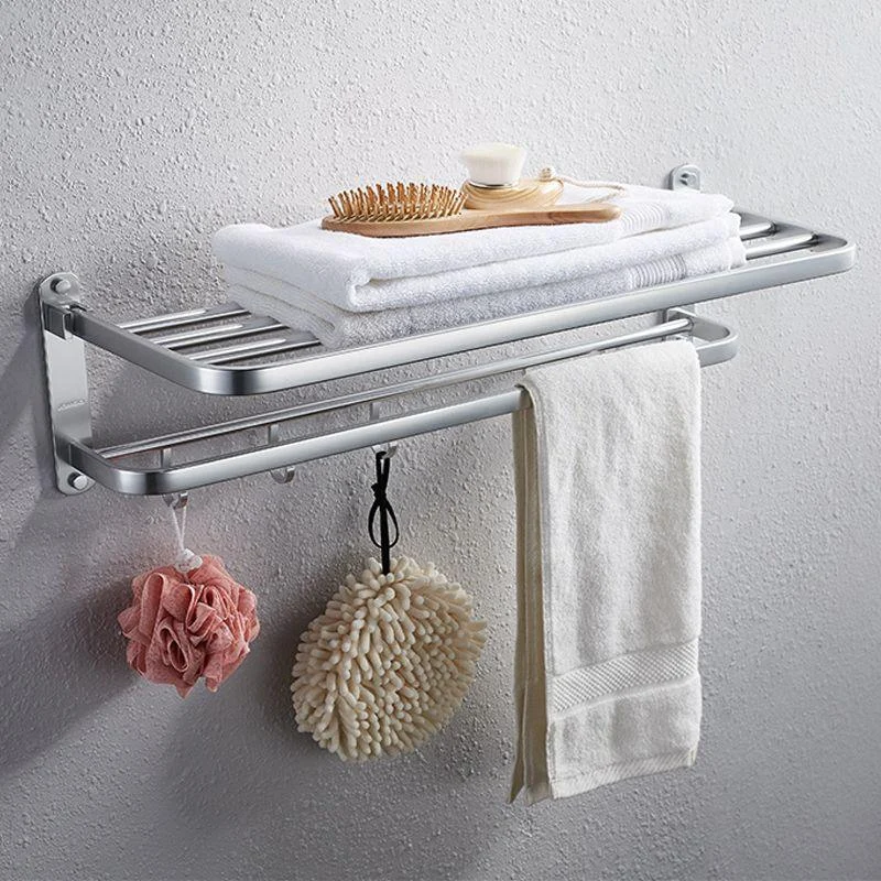 Contemporary Bathroom Accessory Set in Aluminum with Towel Bar/Bath Shelf -Bathlova