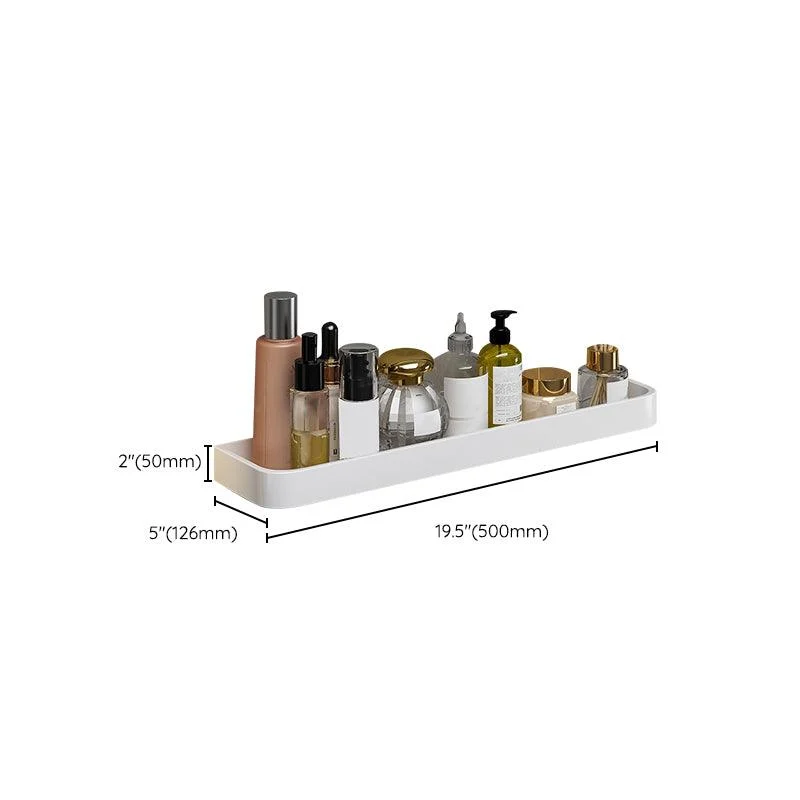 Contemporary Bathroom Accessory Set Metal Bath Shelf in White -Bathlova