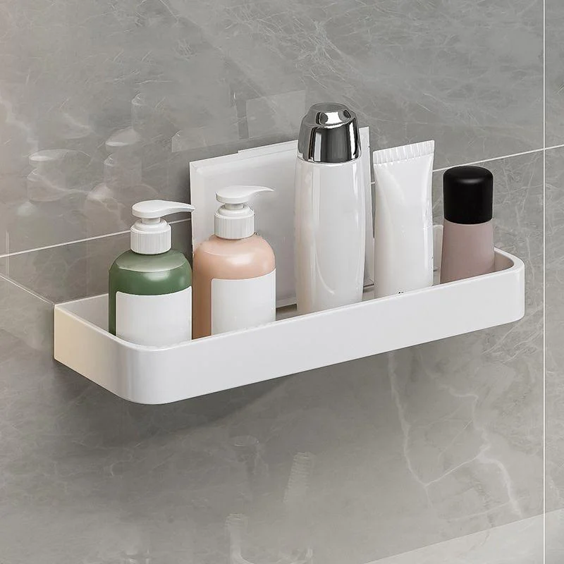 Contemporary Bathroom Accessory Set Metal Bath Shelf in White -Bathlova