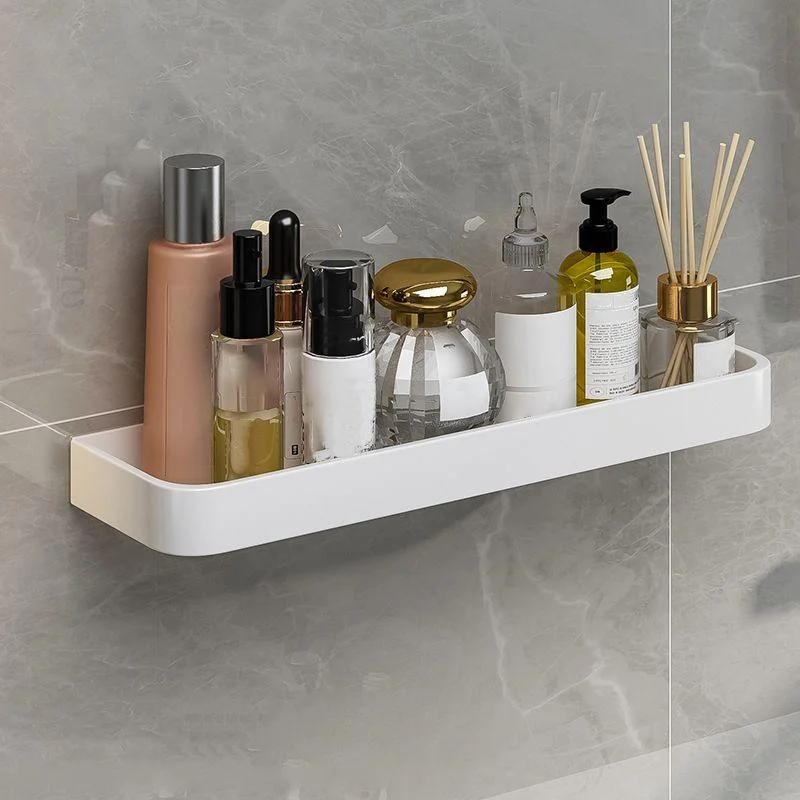 Contemporary Bathroom Accessory Set Metal Bath Shelf in White -Bathlova