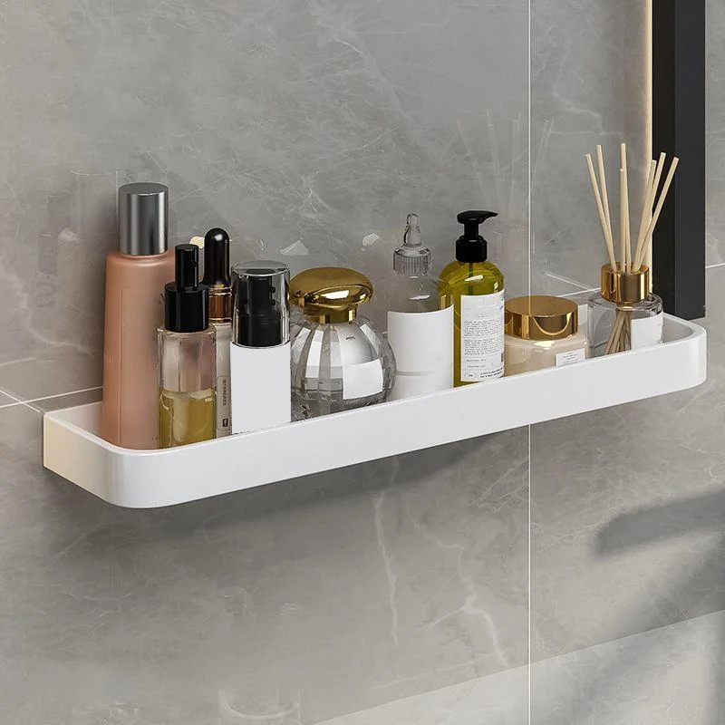 Contemporary Bathroom Accessory Set Metal Bath Shelf in White -Bathlova