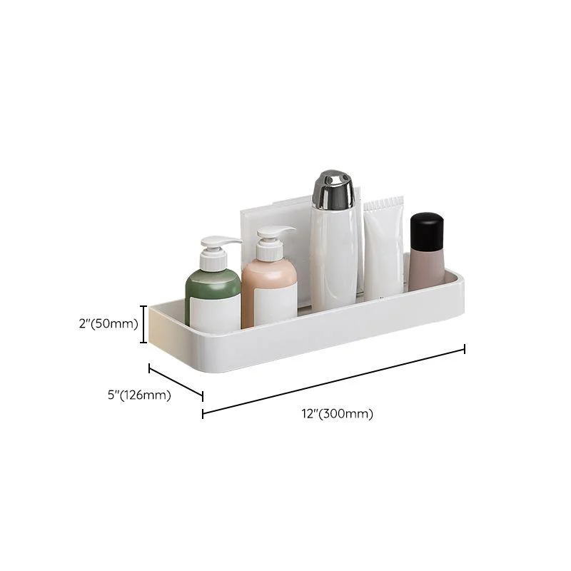 Contemporary Bathroom Accessory Set Metal Bath Shelf in White -Bathlova