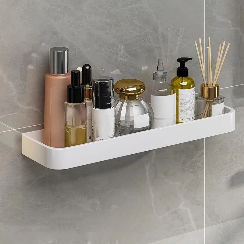 Contemporary Bathroom Accessory Set Metal Bath Shelf in White -Bathlova