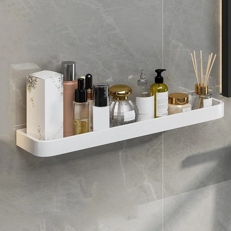 Contemporary Bathroom Accessory Set Metal Bath Shelf in White -Bathlova