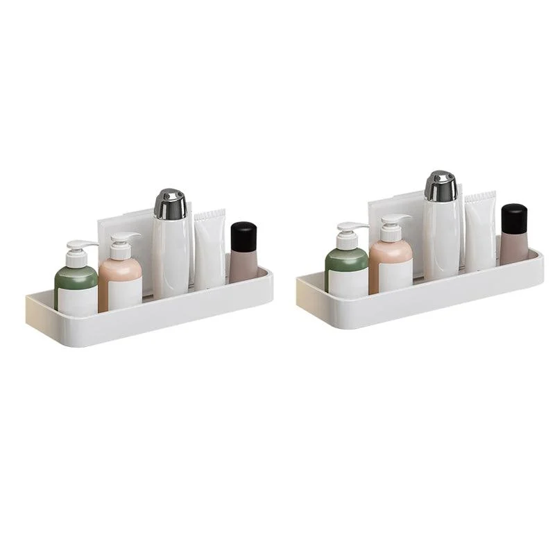 Contemporary Bathroom Accessory Set Metal Bath Shelf in White -Bathlova