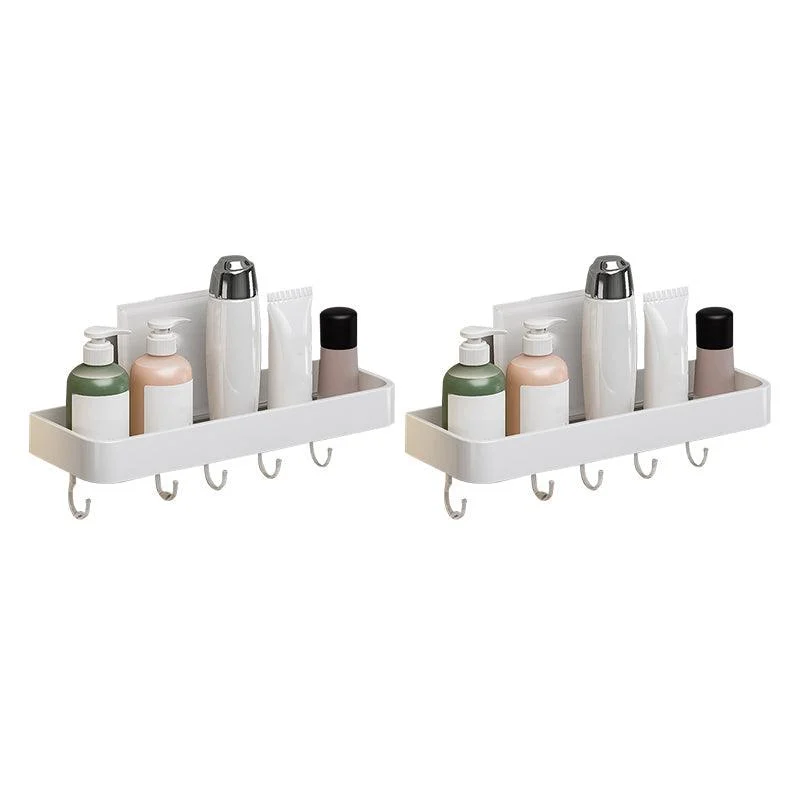 Contemporary Bathroom Accessory Set Metal Bath Shelf in White -Bathlova