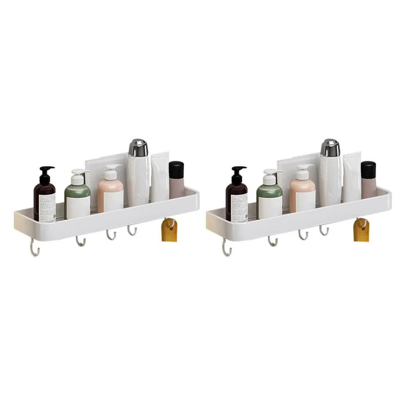 Contemporary Bathroom Accessory Set Metal Bath Shelf in White -Bathlova