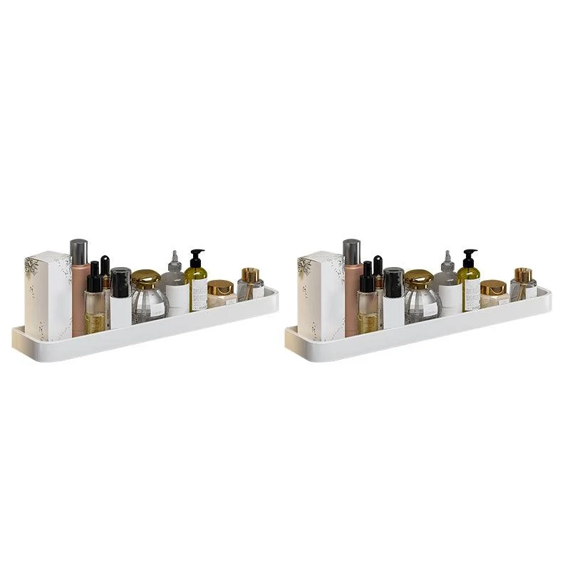 Contemporary Bathroom Accessory Set Metal Bath Shelf in White -Bathlova