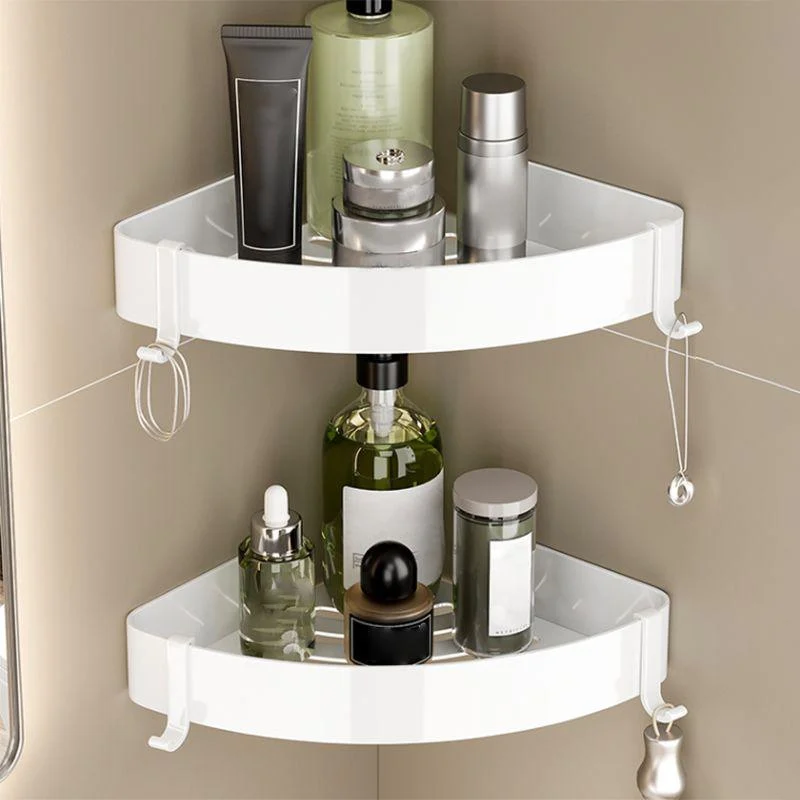 Contemporary Bathroom Hardware Set in White with Bath Shelf/Towel Bar/Paper Holder -Bathlova