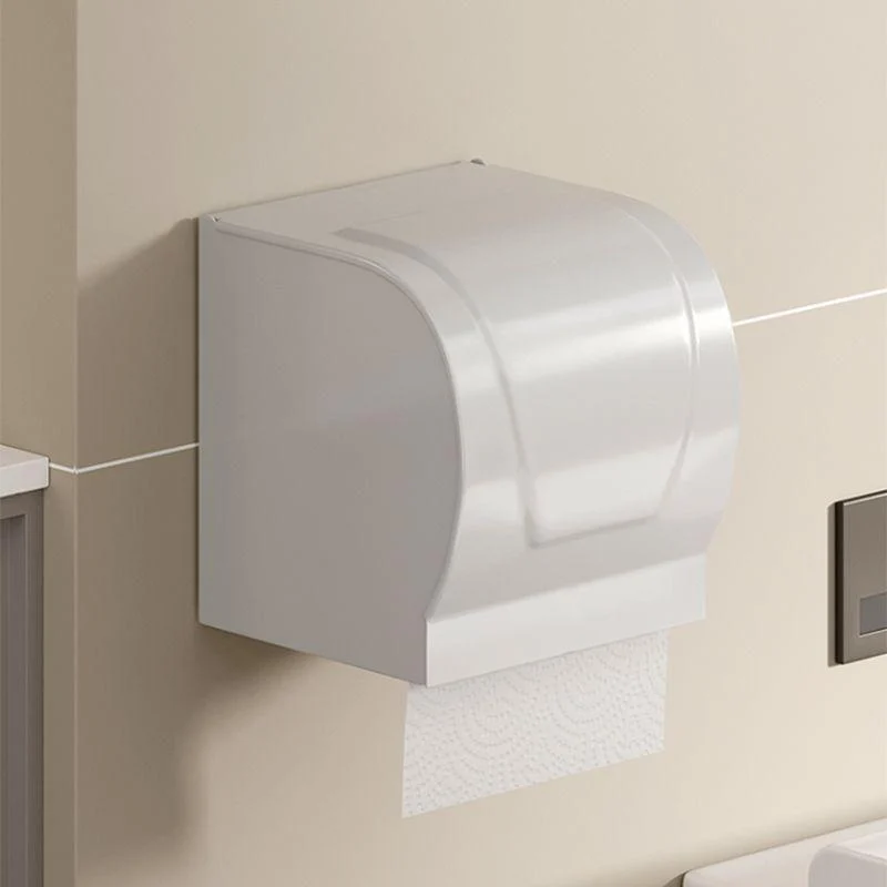 Contemporary Bathroom Hardware Set in White with Bath Shelf/Towel Bar/Paper Holder -Bathlova