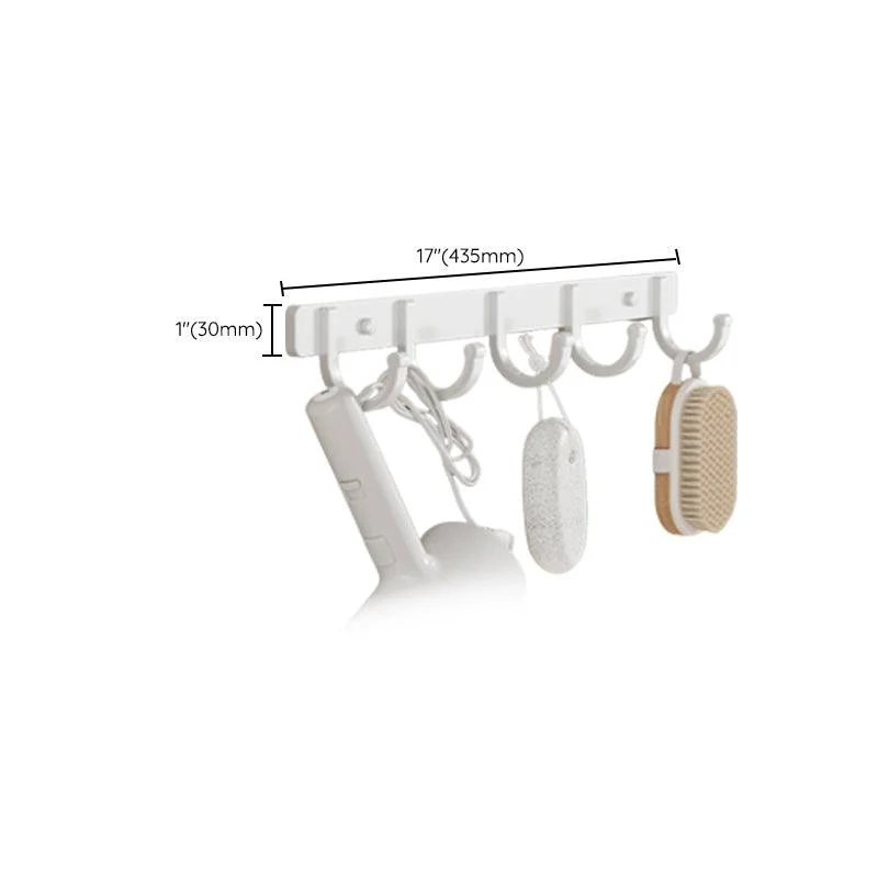 Contemporary Bathroom Hardware Set in White with Bath Shelf/Towel Bar/Paper Holder -Bathlova