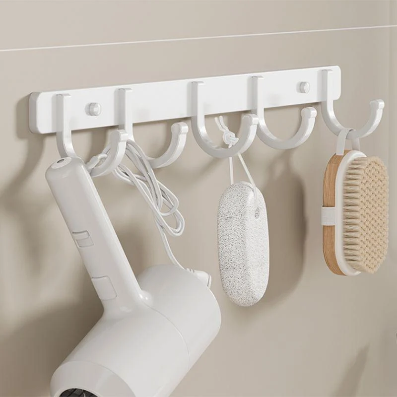 Contemporary Bathroom Hardware Set in White with Bath Shelf/Towel Bar/Paper Holder -Bathlova