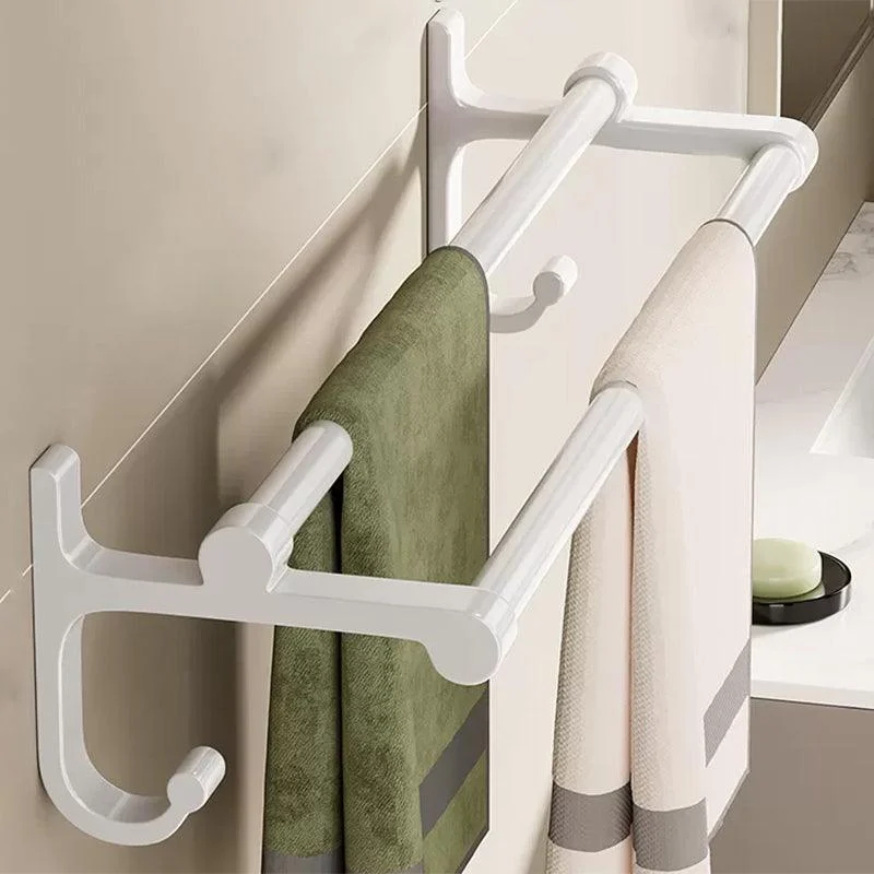 Contemporary Bathroom Hardware Set in White with Bath Shelf/Towel Bar/Paper Holder -Bathlova