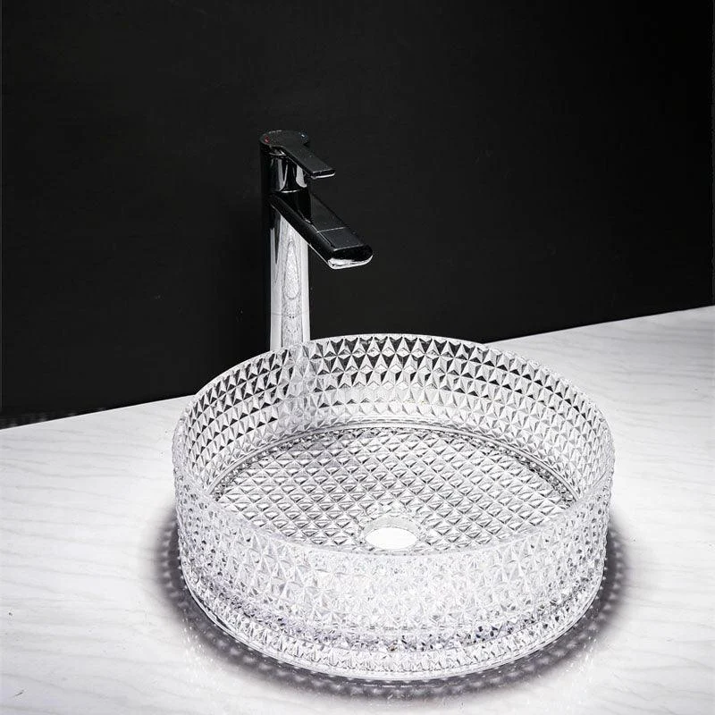 Contemporary Bathroom Sink Glass Round Vessel Bathroom Sink(Not Including Tap) -Bathlova