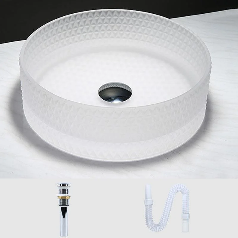 Contemporary Bathroom Sink Glass Round Vessel Bathroom Sink(Not Including Tap) -Bathlova