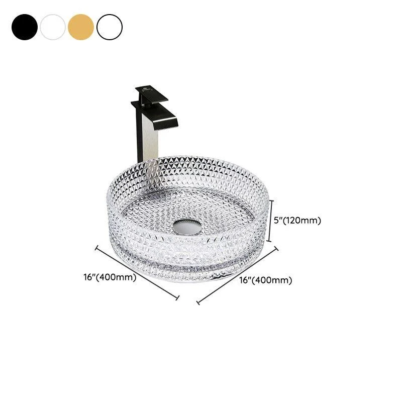 Contemporary Bathroom Sink Glass Round Vessel Bathroom Sink(Not Including Tap) -Bathlova