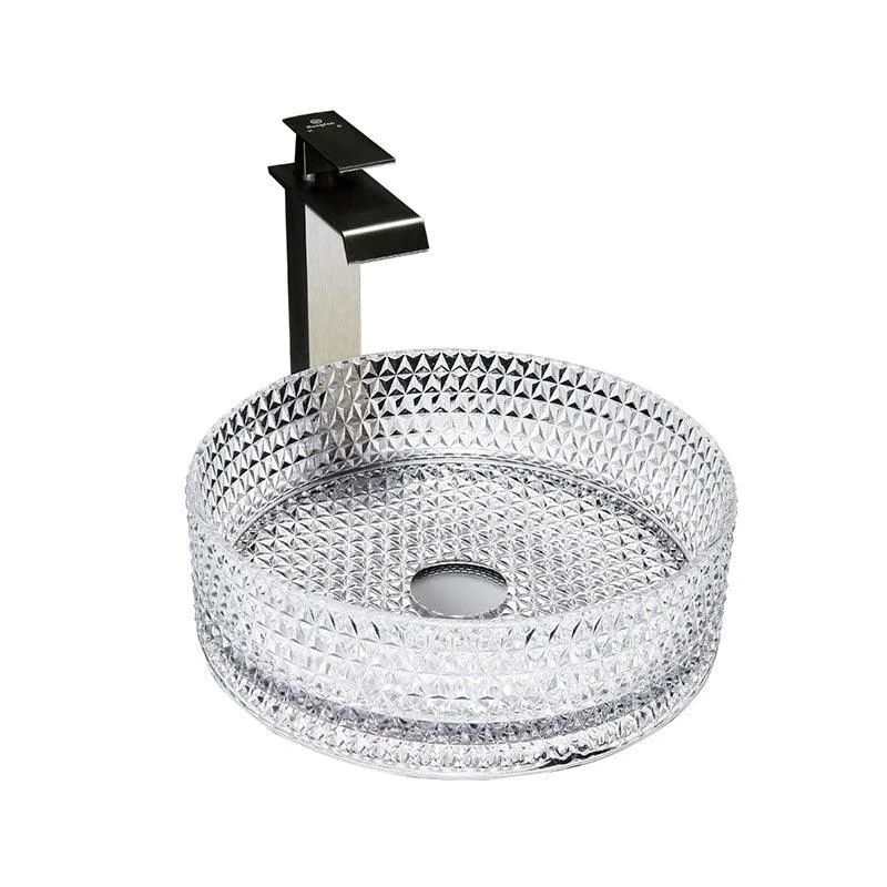 Contemporary Bathroom Sink Glass Round Vessel Bathroom Sink(Not Including Tap) -Bathlova