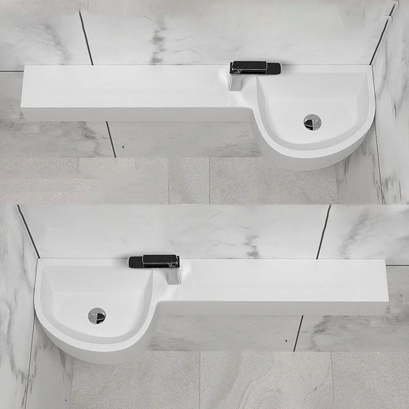 Contemporary Bathroom Sink Man Made Rock Specialty Wall Mount Bathroom Sink without Tap -Bathlova