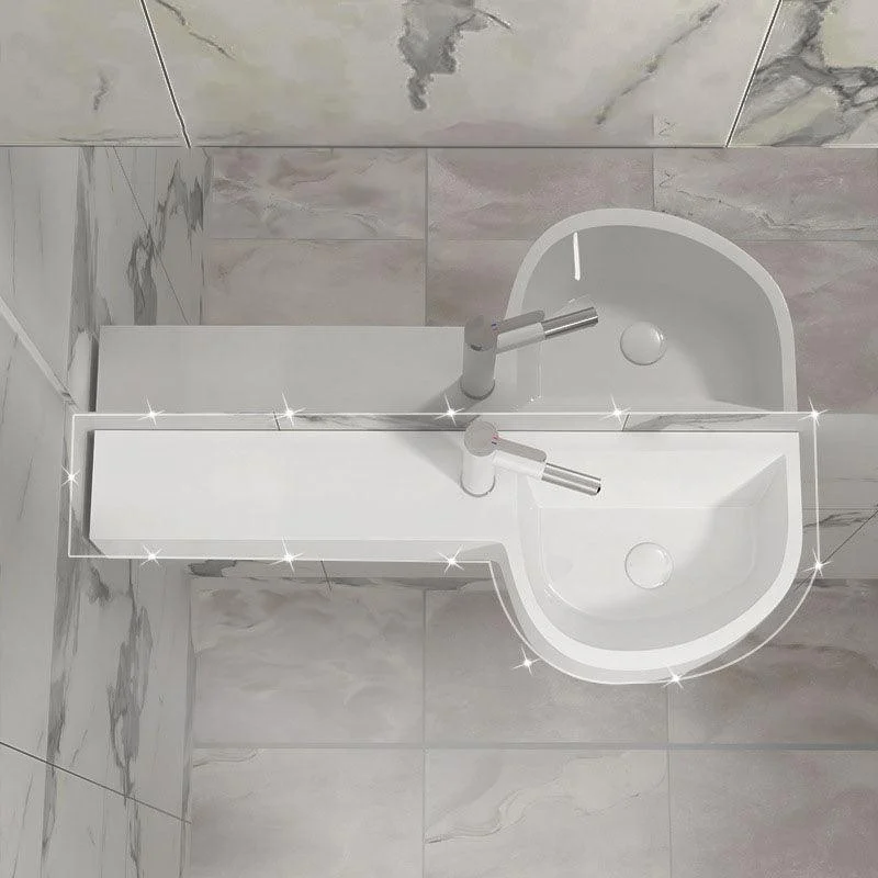 Contemporary Bathroom Sink Man Made Rock Specialty Wall Mount Bathroom Sink without Tap -Bathlova