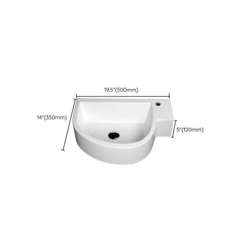 Contemporary Bathroom Sink Man Made Rock Specialty Wall Mount Bathroom Sink without Tap -Bathlova