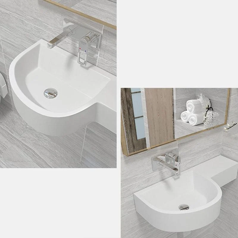 Contemporary Bathroom Sink Man Made Rock Specialty Wall Mount Bathroom Sink without Tap -Bathlova