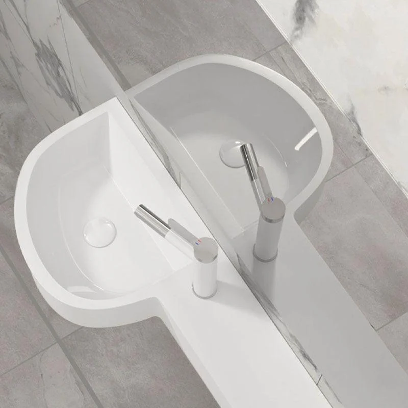 Contemporary Bathroom Sink Man Made Rock Specialty Wall Mount Bathroom Sink without Tap -Bathlova