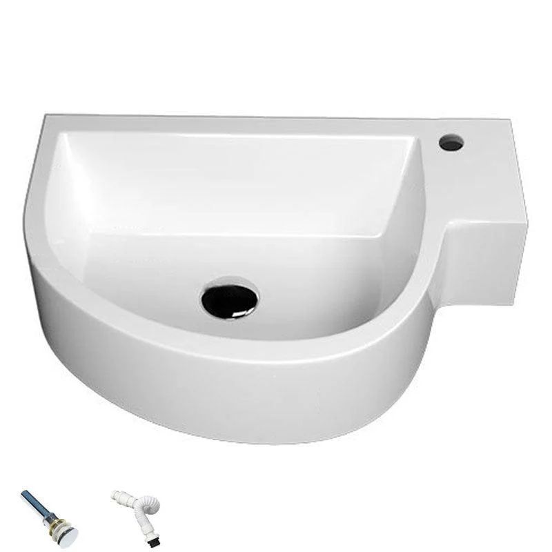 Contemporary Bathroom Sink Man Made Rock Specialty Wall Mount Bathroom Sink without Tap -Bathlova