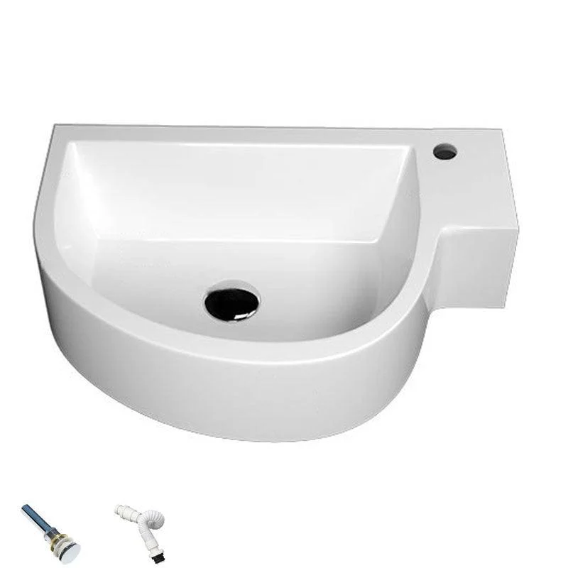 Contemporary Bathroom Sink Man Made Rock Specialty Wall Mount Bathroom Sink without Tap -Bathlova