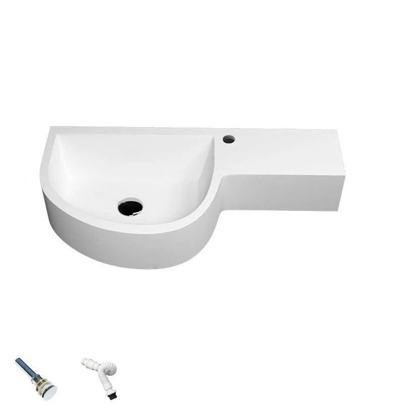 Contemporary Bathroom Sink Man Made Rock Specialty Wall Mount Bathroom Sink without Tap -Bathlova