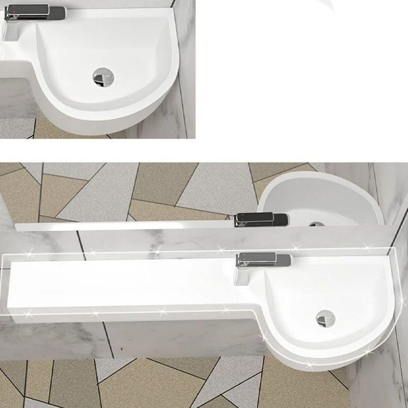 Contemporary Bathroom Sink Man Made Rock Specialty Wall Mount Bathroom Sink without Tap -Bathlova