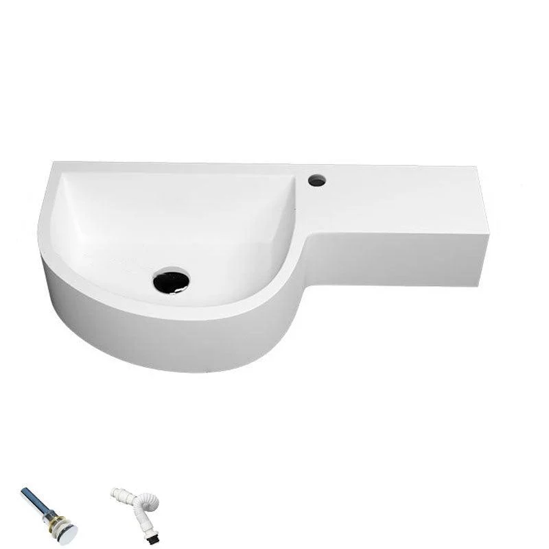 Contemporary Bathroom Sink Man Made Rock Specialty Wall Mount Bathroom Sink without Tap -Bathlova