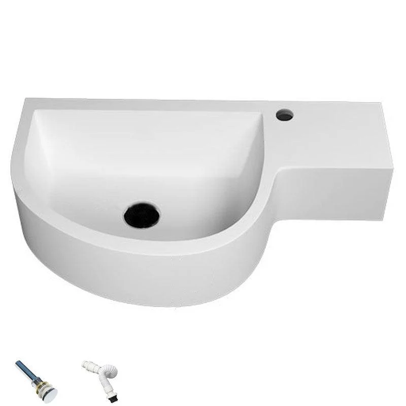 Contemporary Bathroom Sink Man Made Rock Specialty Wall Mount Bathroom Sink without Tap -Bathlova