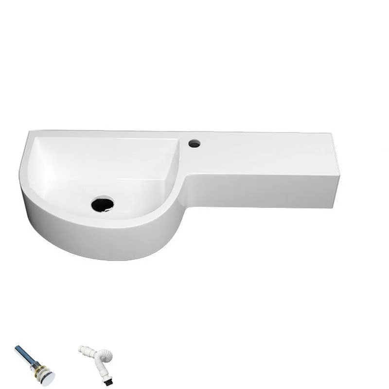 Contemporary Bathroom Sink Man Made Rock Specialty Wall Mount Bathroom Sink without Tap -Bathlova